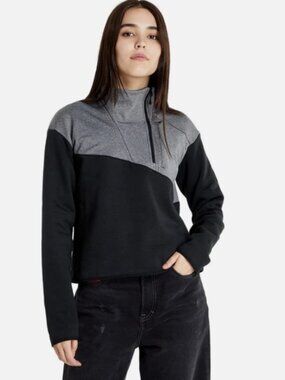 Columbia Women's Lodge Hybrid Pullover Sweatshirt (Black) Size XS